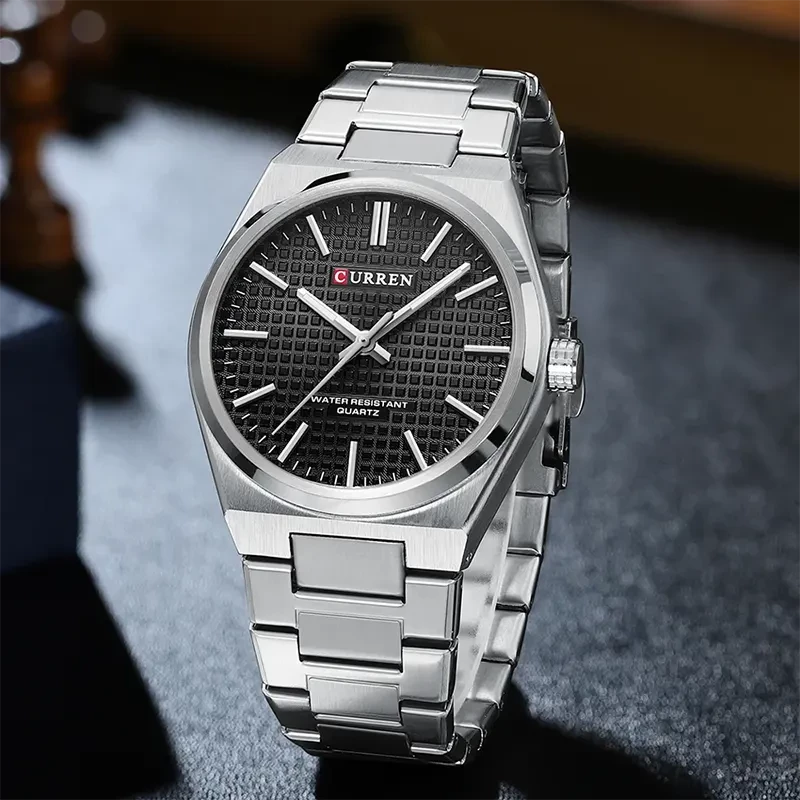Curren Fashion Black Dial Silver-tone Men's Watch | 8439